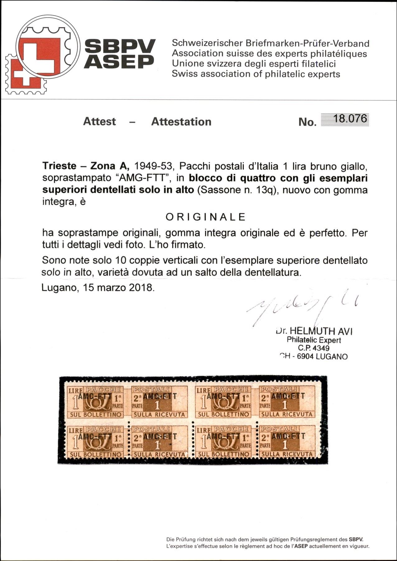 Italia / Trieste / Trieste Amg Ftt / Pacchi Postali