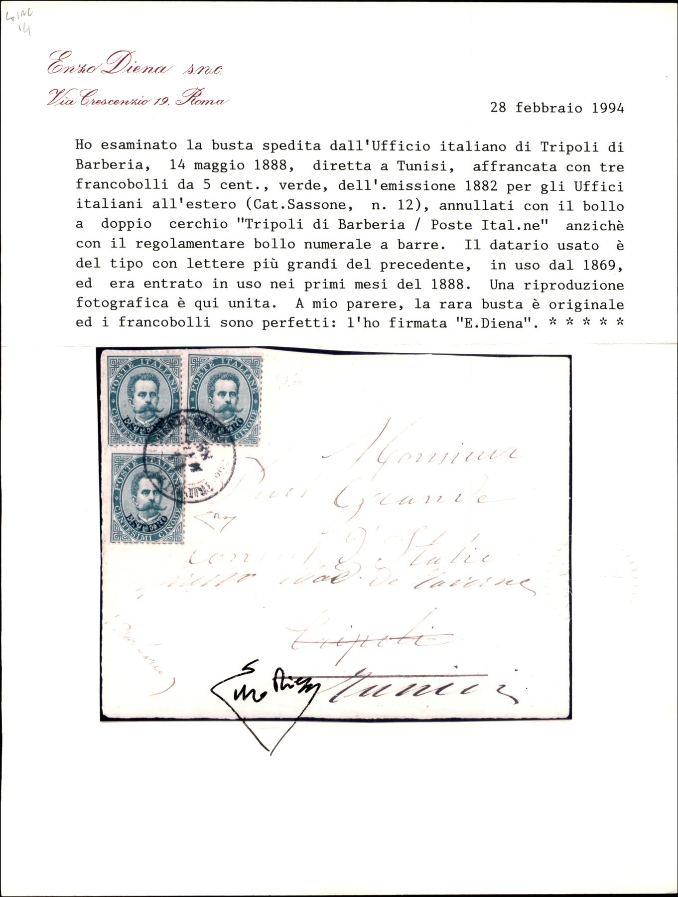 Italia / Uffici Postali All'estero / Tripoli di Barberia / Posta Ordinaria