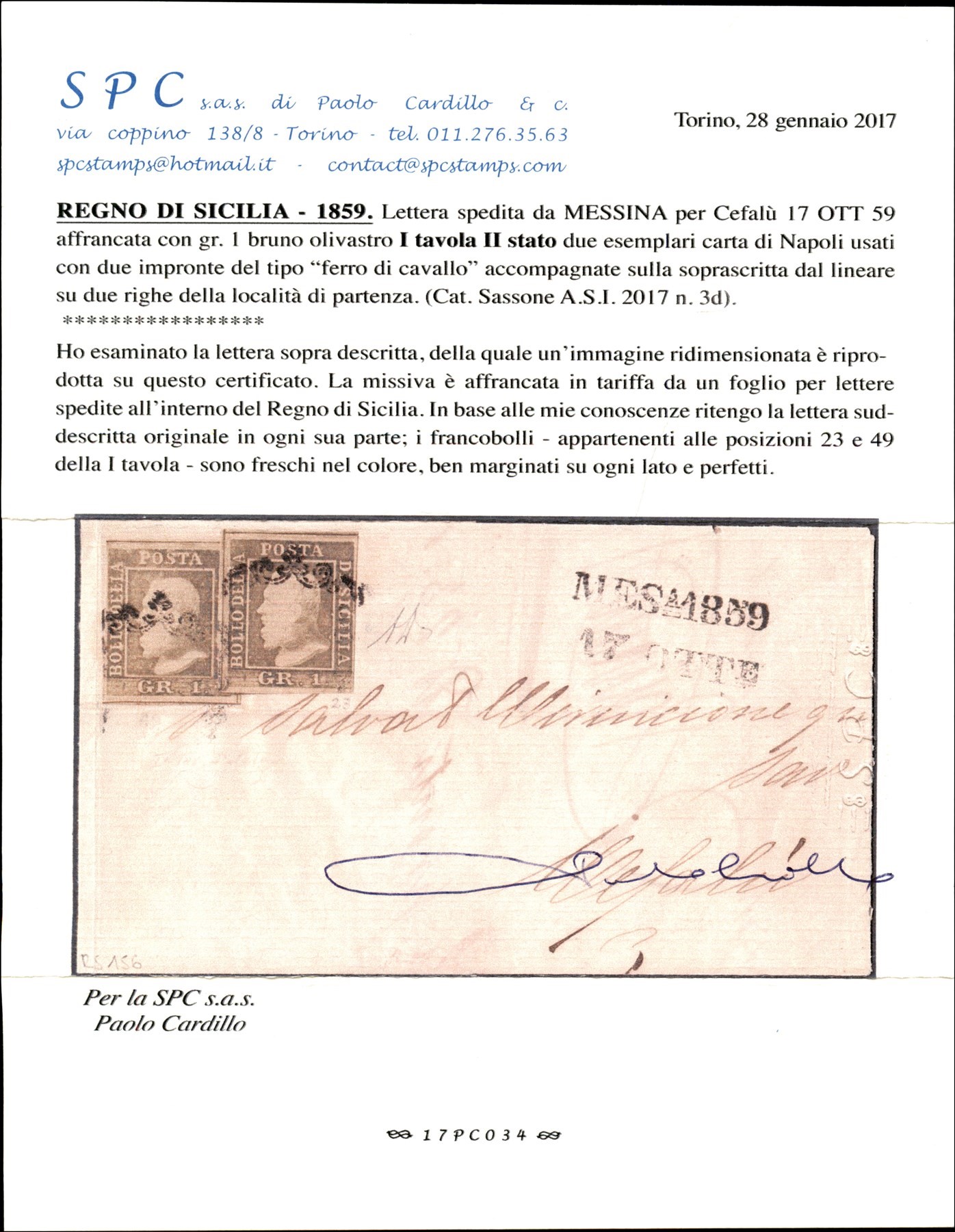 Italia / Antichi Stati Italiani / Sicilia / Posta Ordinaria