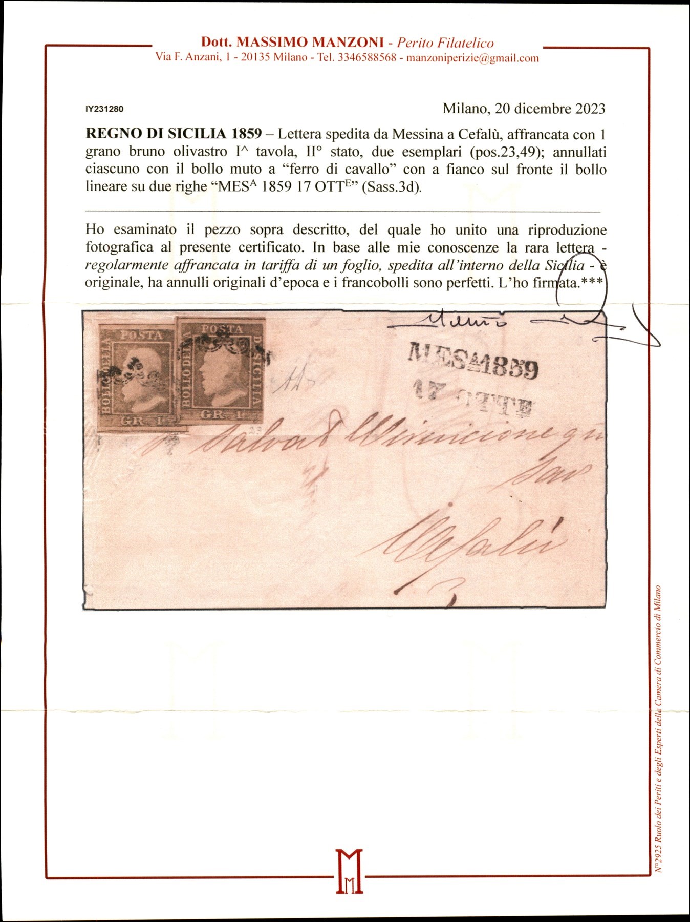 Italia / Antichi Stati Italiani / Sicilia / Posta Ordinaria