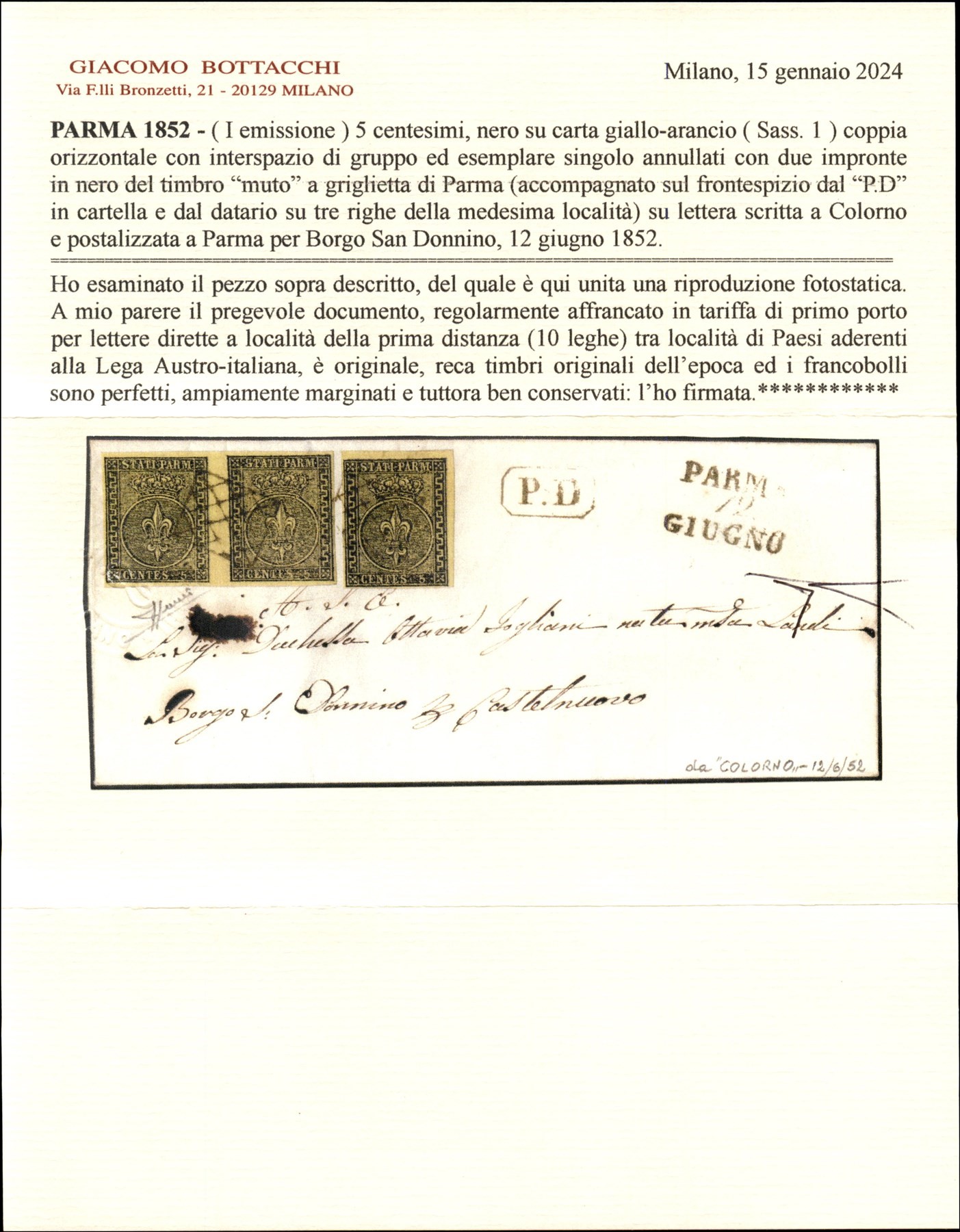 ITALIA / Antichi Stati Italiani / Parma / Posta ordinaria