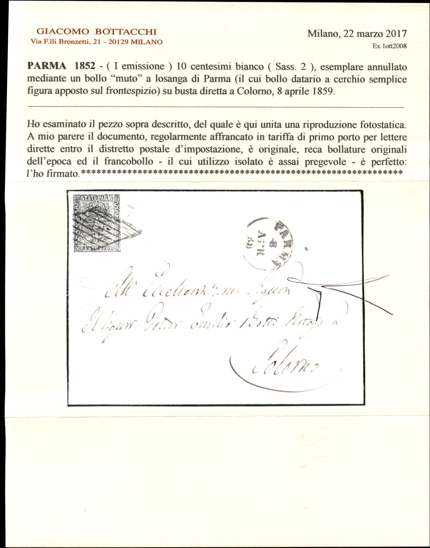 ITALIA / Antichi Stati Italiani / Parma / Posta ordinaria