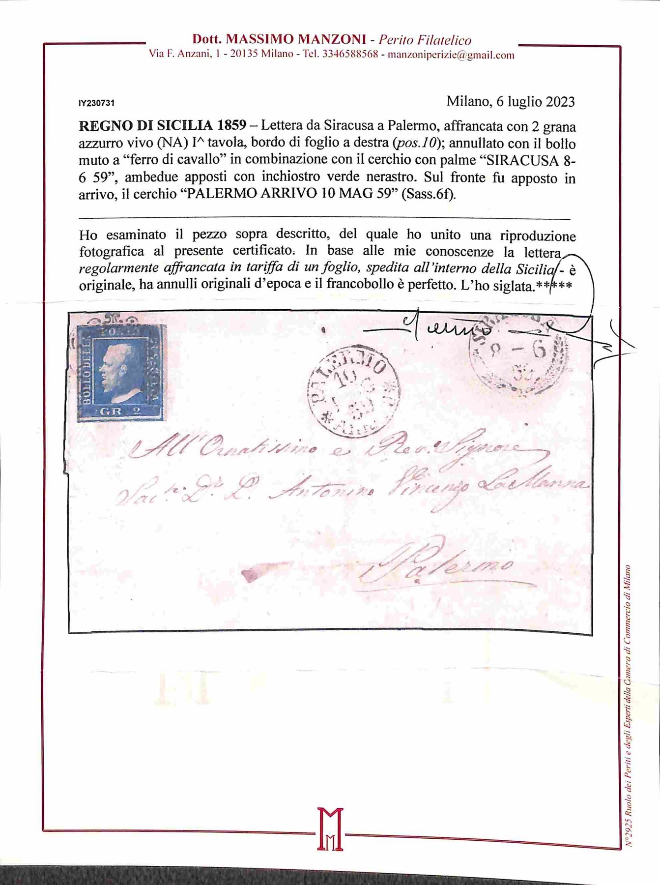 Italia / Antichi Stati Italiani / Sicilia / Posta Ordinaria