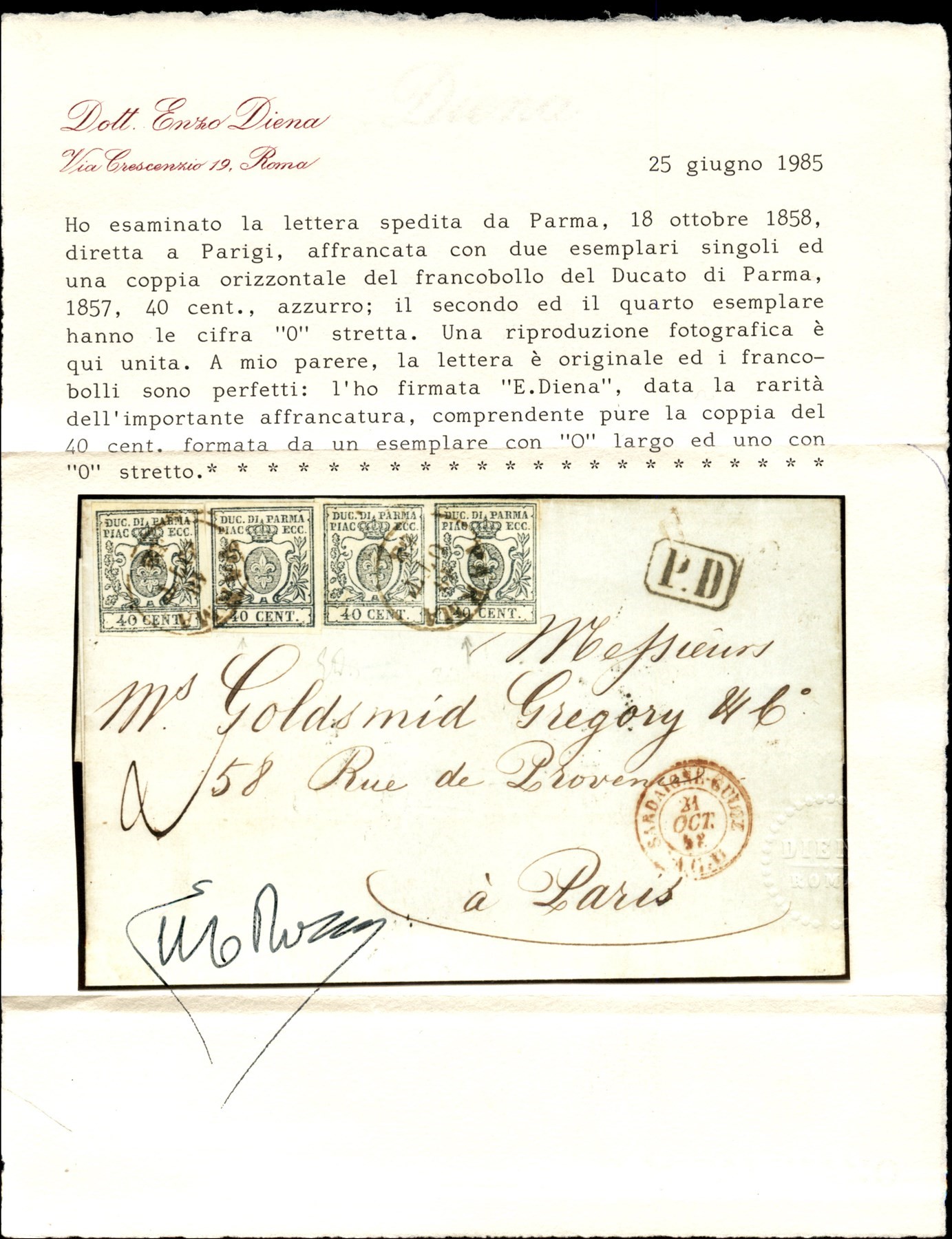 ITALIA / Antichi Stati Italiani / Parma / Posta ordinaria