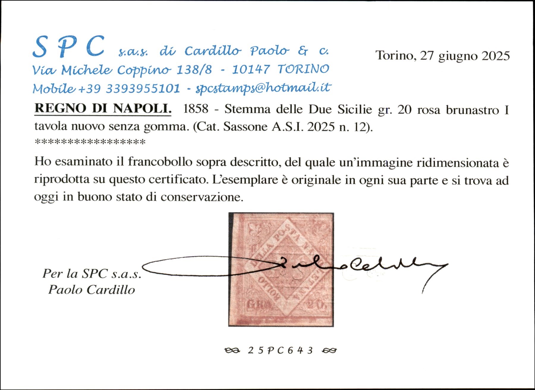ITALIA / Antichi Stati Italiani / Napoli / Posta ordinaria