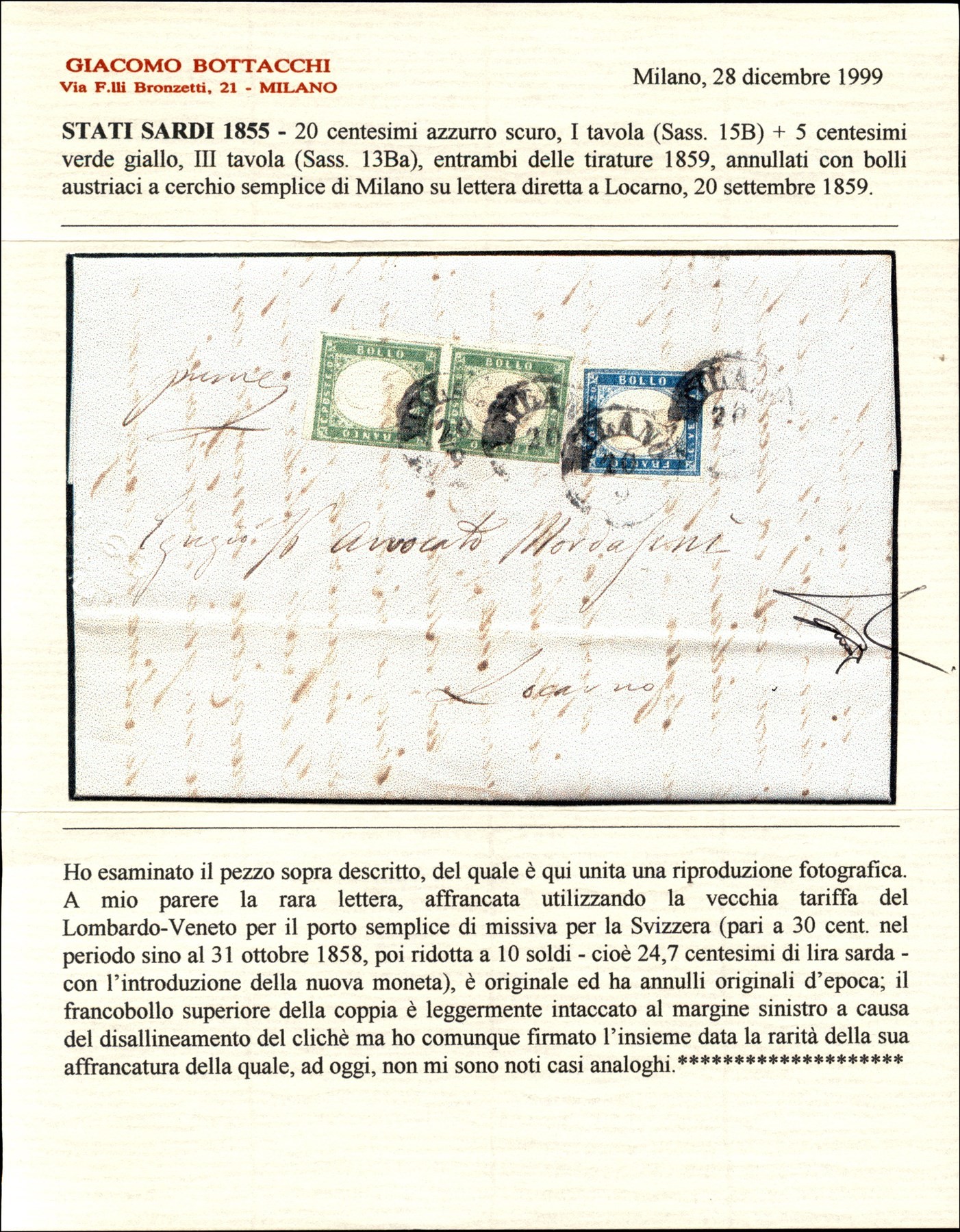 ITALIA / Antichi Stati Italiani / Lombardo Veneto / Posta ordinaria