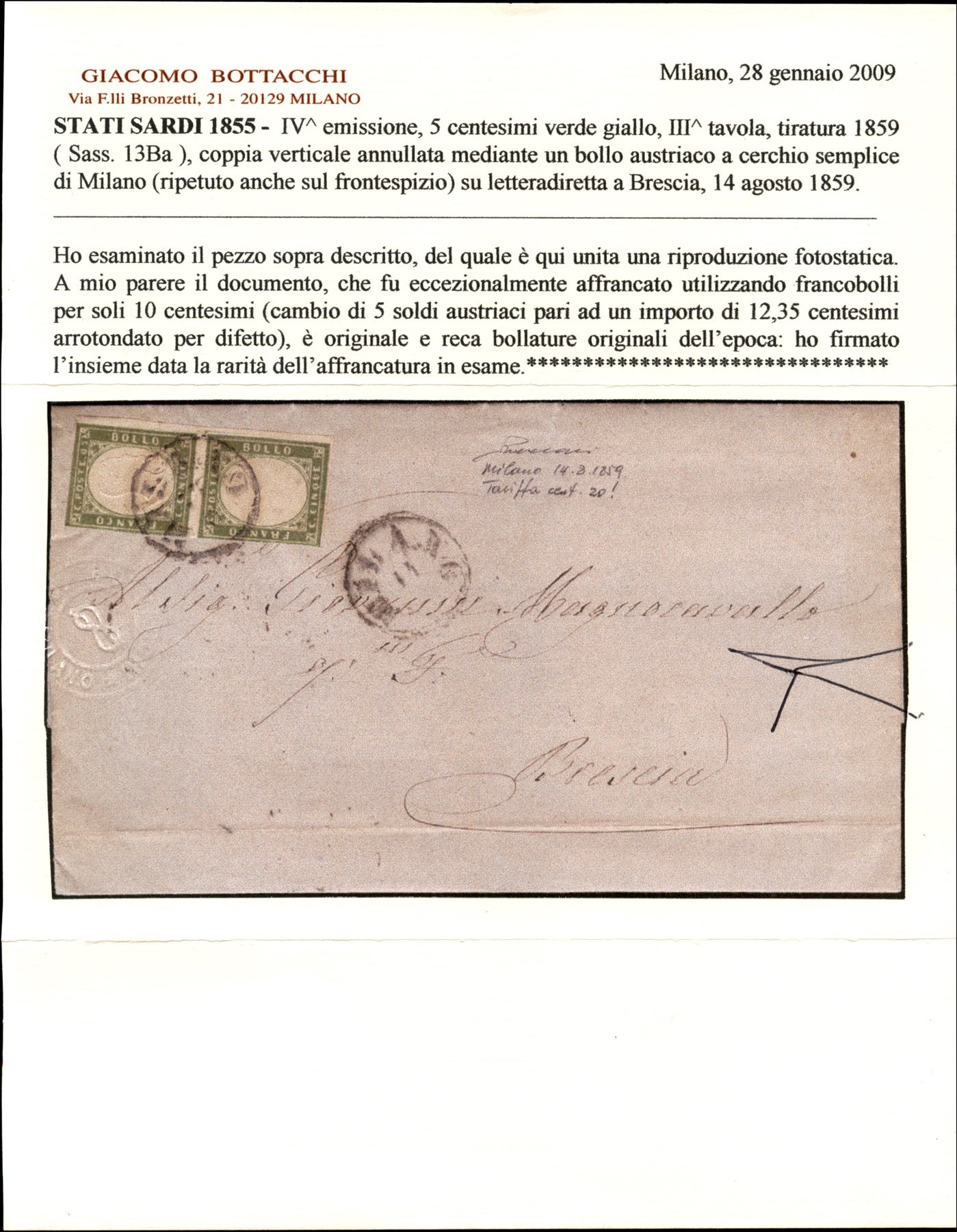 ITALIA / Antichi Stati Italiani / Lombardo Veneto / Posta ordinaria