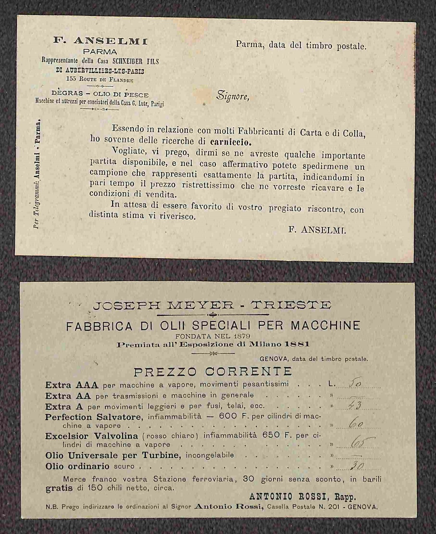 Italia / Regno / Umberto i / Posta Ordinaria