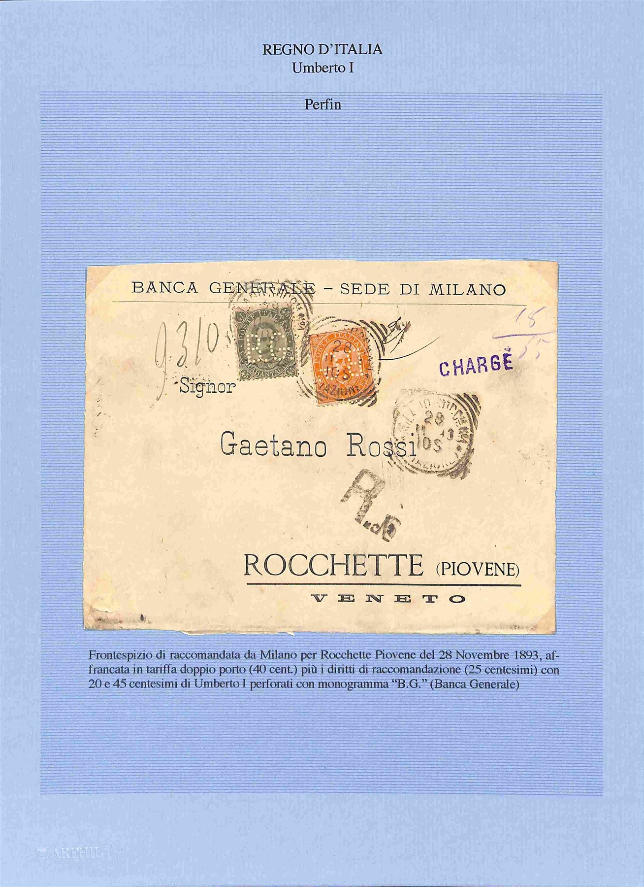 Italia / Regno / Perfin