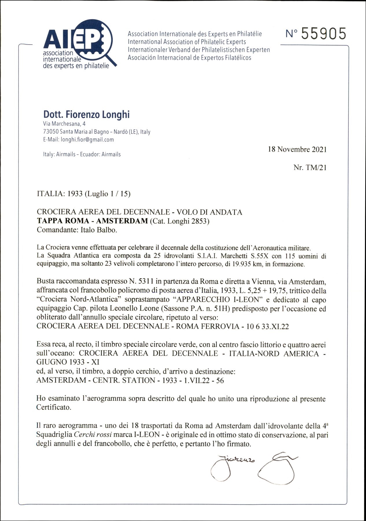 Italia / Regno / Vittorio Emanuele III / Posta Aerea