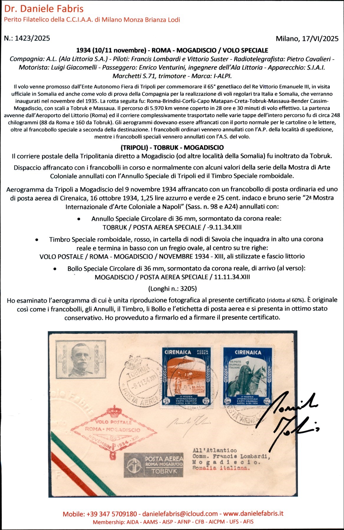 Italia / Regno / Vittorio Emanuele III / Posta Aerea
