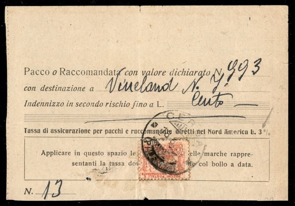 ITALIA / Regno / Vittorio Emanuele III / Francobolli assicurativi