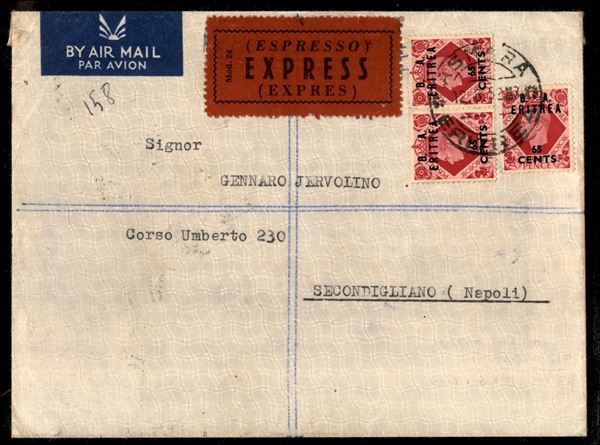 ITALIA / Occupazioni straniere delle colonie / Occupazione Britannica / B.M.A./B.A. Eritrea / Posta ordinaria