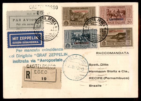 ITALIA / Colonie / Castelrosso / Aerogrammi