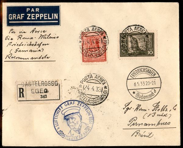 ITALIA / Colonie / Castelrosso / Aerogrammi