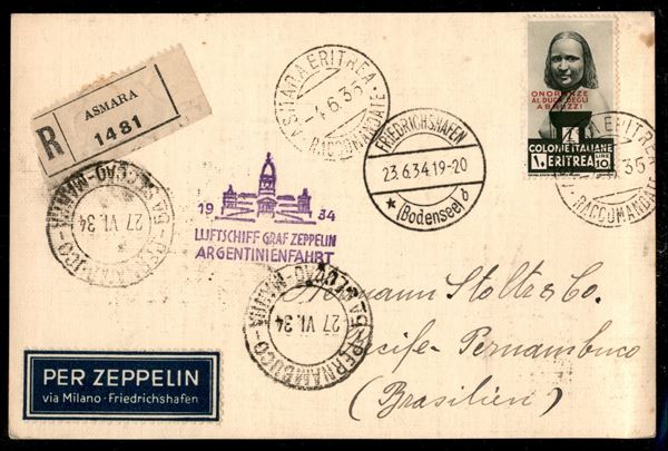 ITALIA / Colonie / Eritrea / Aerogrammi