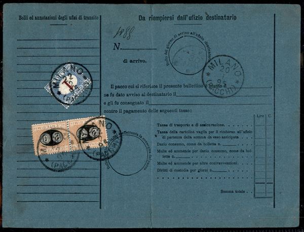 ITALIA / Regno / Umberto I / Segnatasse