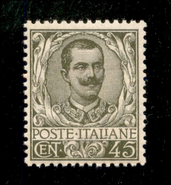 1901 - 45 cent Floreale (75) - ottimamente centrato - gomma integra