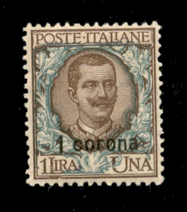 1922 - 1 corona su 1 lira (6) - gomma integra - ottimamente centrato (100)