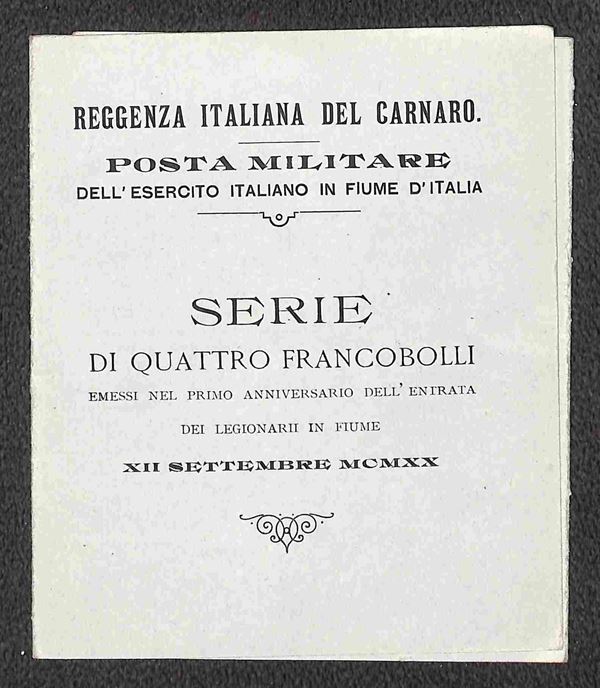 ITALIA / Occupazioni I guerra mondiale / Fiume / Posta militare