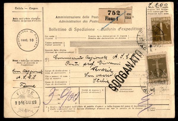 ITALIA / Occupazioni I guerra mondiale / Fiume / Posta ordinaria