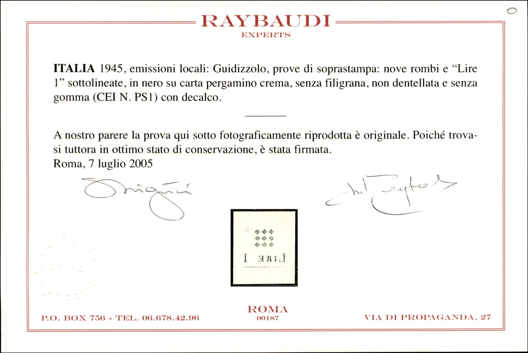 Italia / Emissioni Locali / Guidizzolo / Posta Ordinaria