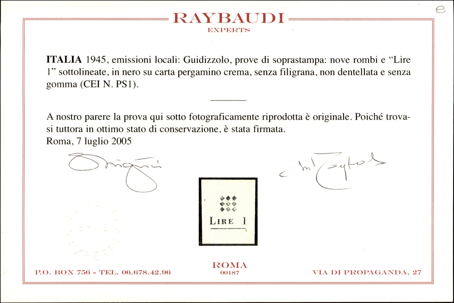 Italia / Emissioni Locali / Guidizzolo / Posta Ordinaria