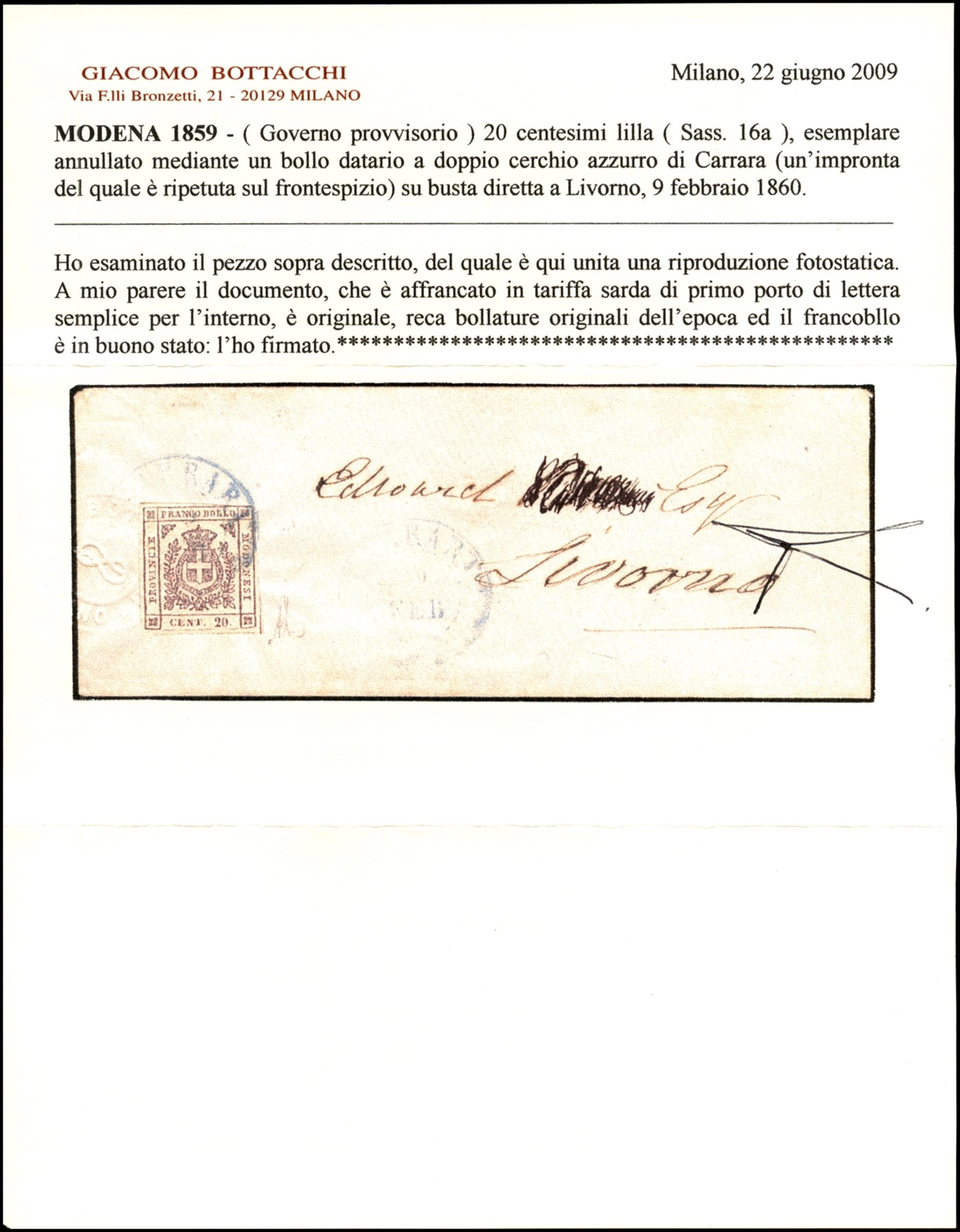 Italia / Antichi Stati Italiani / Modena / Posta Ordinaria