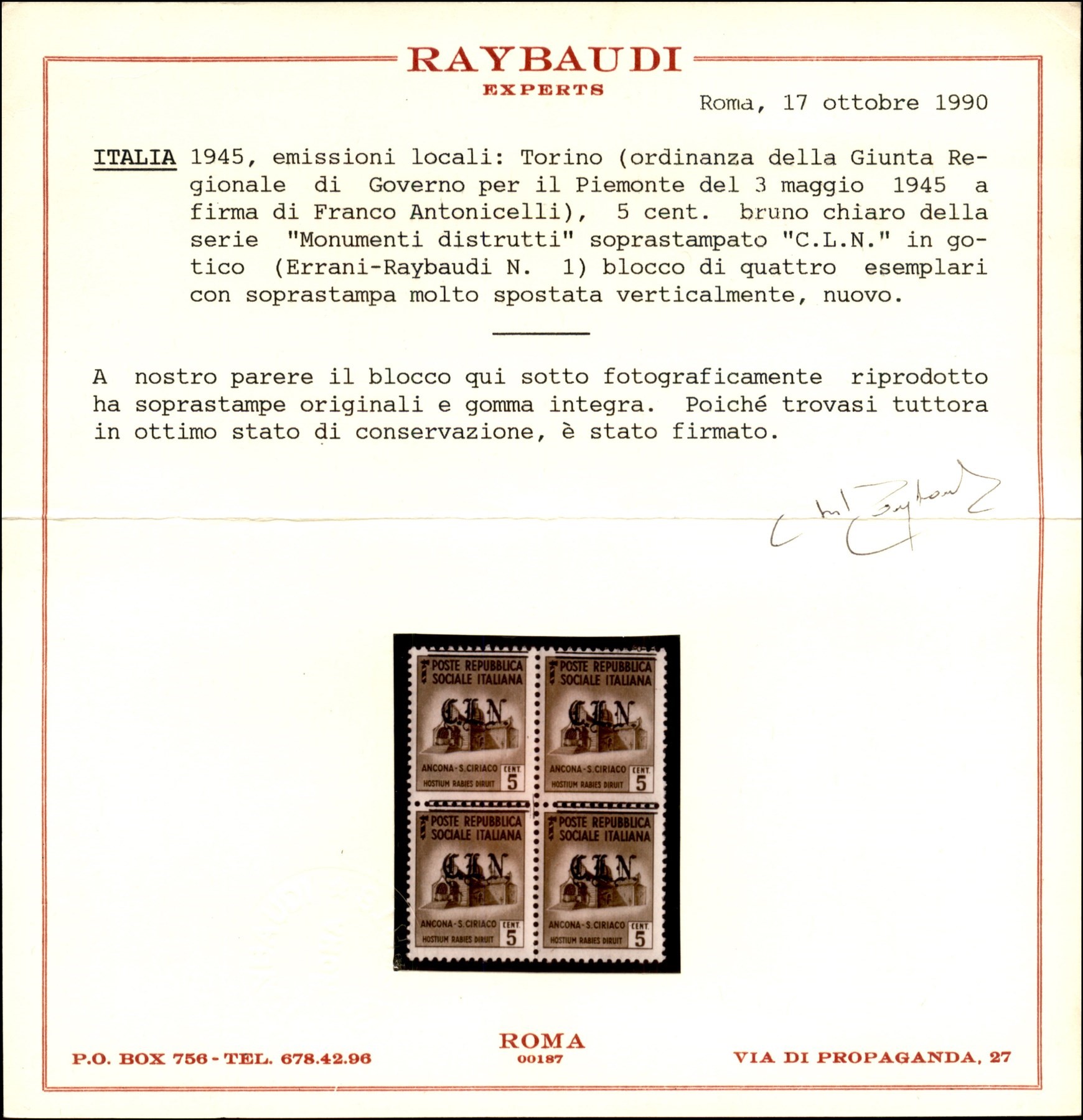 Italia / C.L.n. / Torino / Posta Ordinaria